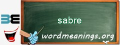 WordMeaning blackboard for sabre